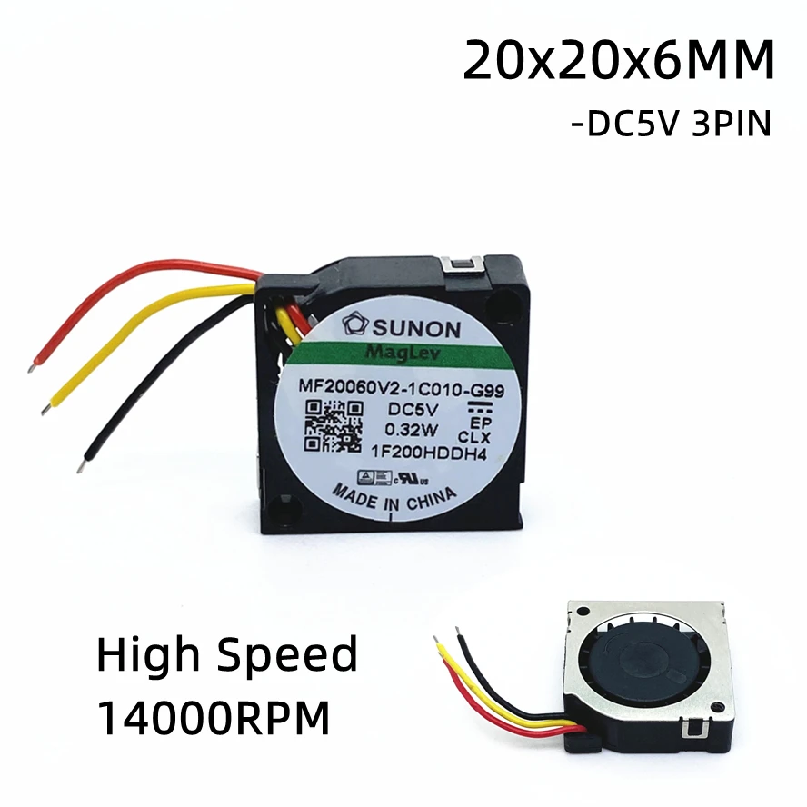 SUNON 2006 5V 2CM 20MM 20x20x6MM Gebläse 10800RPM Ultradünner Lüfter Mini Laptop Lüfter 3Draht FG MF20060V2-1C020-G99 – Detail 3