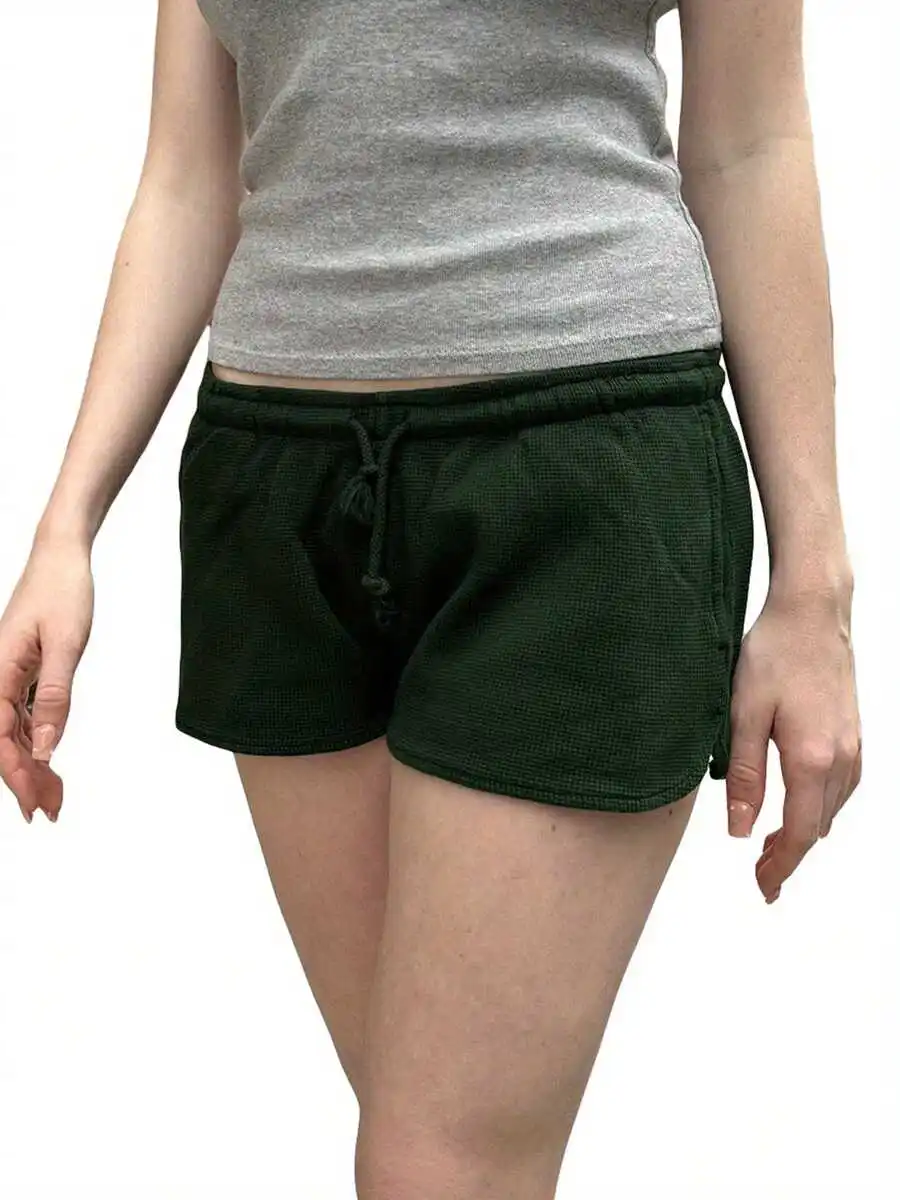 

Womens Drawstring Shorts Casual Low Waist Solid Color Lounge Shorts Minimalist Sporty