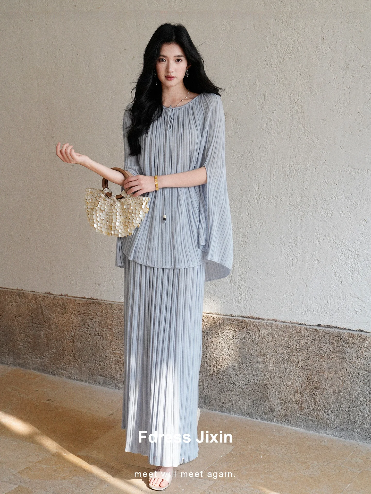 

Lazy Vaion Sle Rêve D'été Two-Piece Knitted Silk Long Skirt Set Women's Faion Ensemble Autumn Spring Season