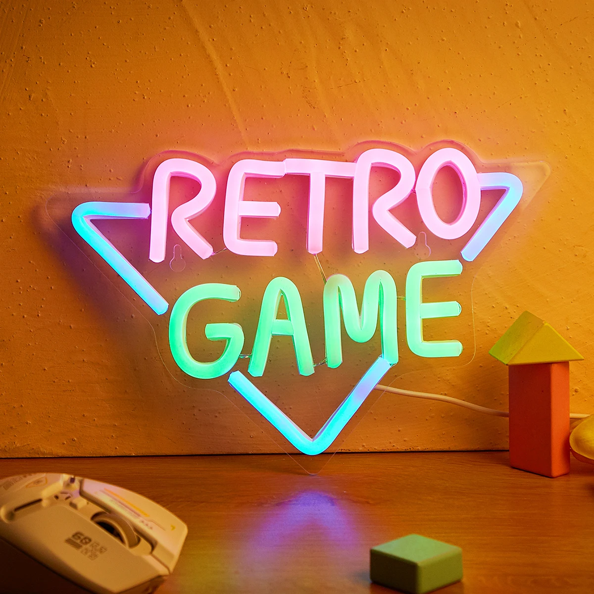 Chi-buy LED Neon Retro Game USB Powered Neon Signs Night Light 3D Wall Art & Game Room Bedroom Living Room Decor Lamp Signs