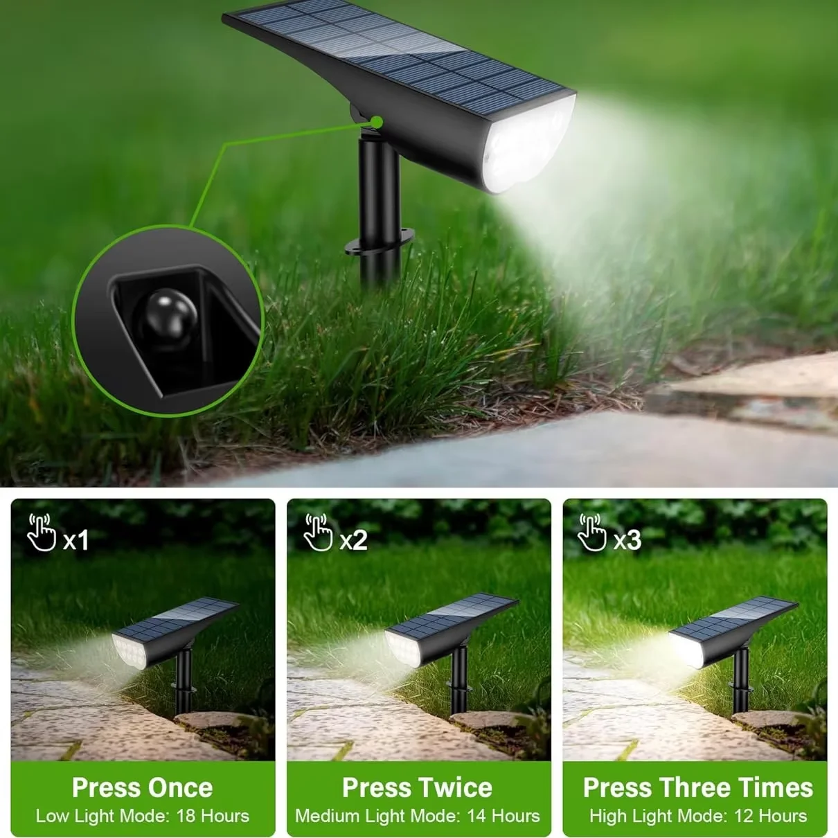 9 LED Solar Garden Spotlights  - đánh giá và giá Outdoor Lighting Spotlight