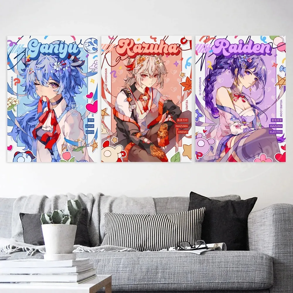 Hd Prints Genshin Impact Picture Wall Art Barbatos Modular Painting Kaedehara Kazuha Poster Anime Canvas Living Room Home Decor