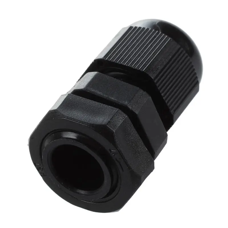 A47U 8 PCS PG7 Black Plastic Waterproof Cable Gland Connector 3-6.5mm