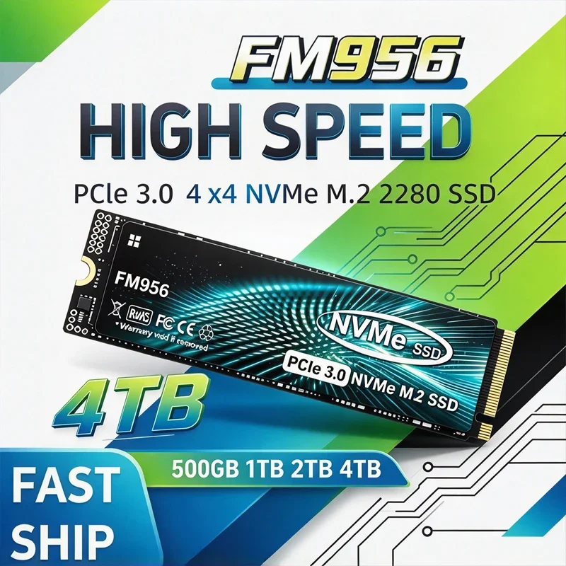 2026 FM956 SDD High Speed M2 NVMe PCIe3 500GB 1TB 4TB 2TB Solid State Drive Internal Storage Upgrade For Mac Desktop Laptop