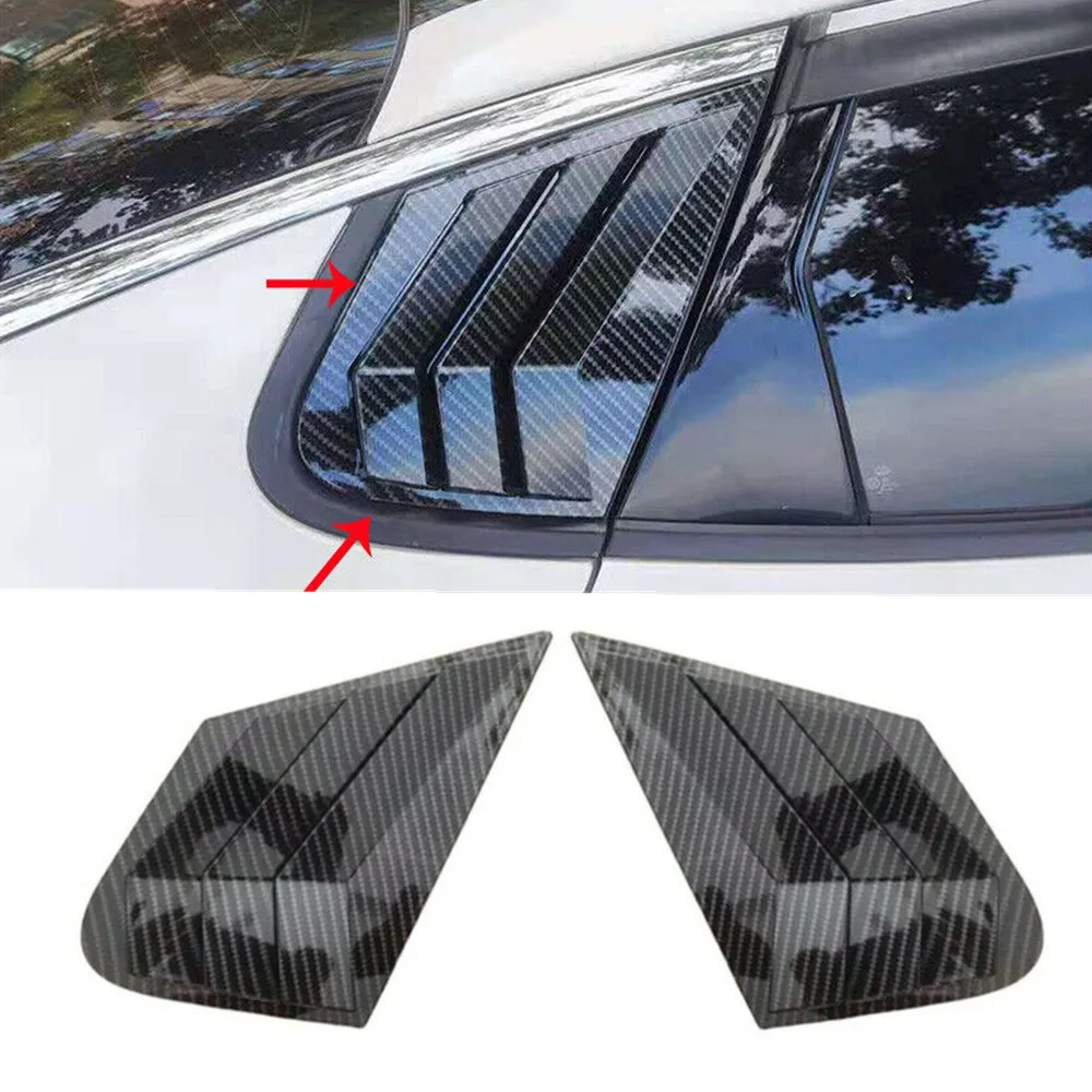 For Kia Optima K5 Sedan 2016-2019 Car Rear Louver Window Side Shutter Cover Trim Sticker Vent Scoop ABS Carbon Fiber Accessories