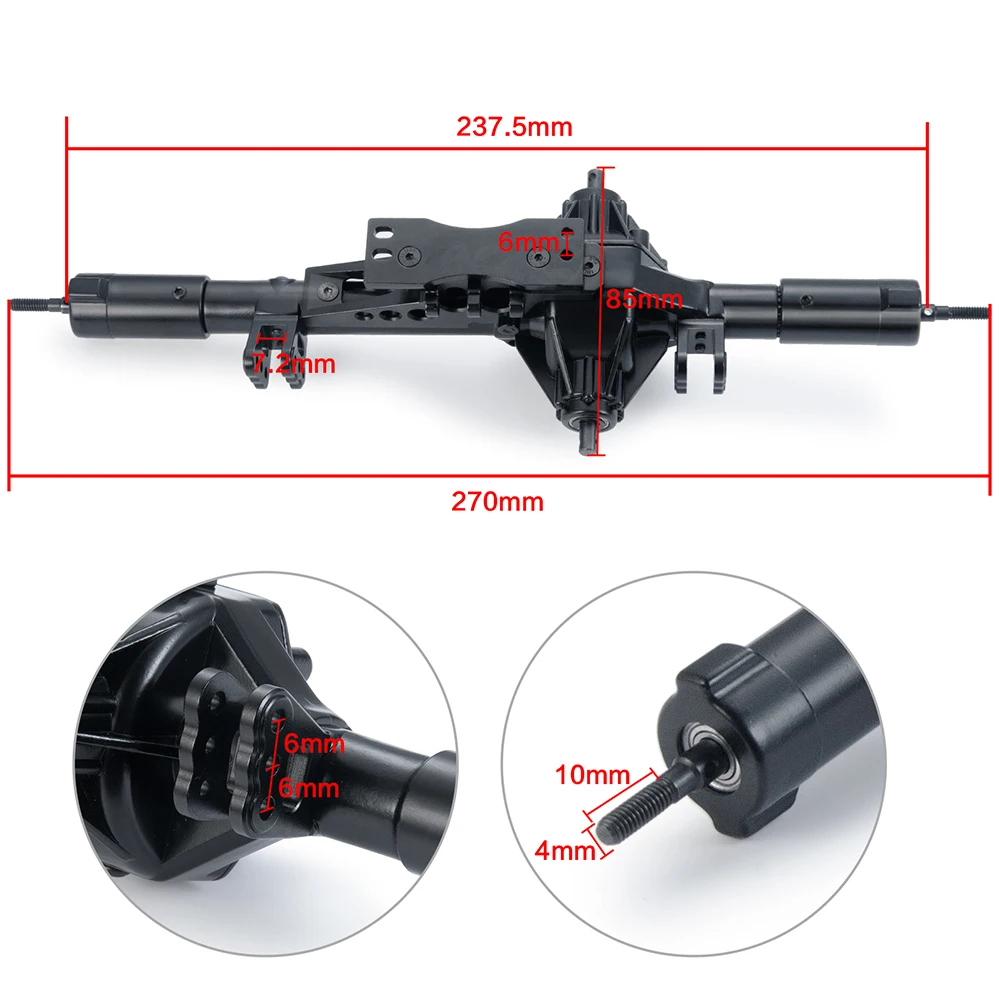 MIBIDAO Metal Aluminum Middle Axle Complete Straight Axle For 1/10 Axial Wraith 90018 90020 RC Crawler Car Upgrade Parts