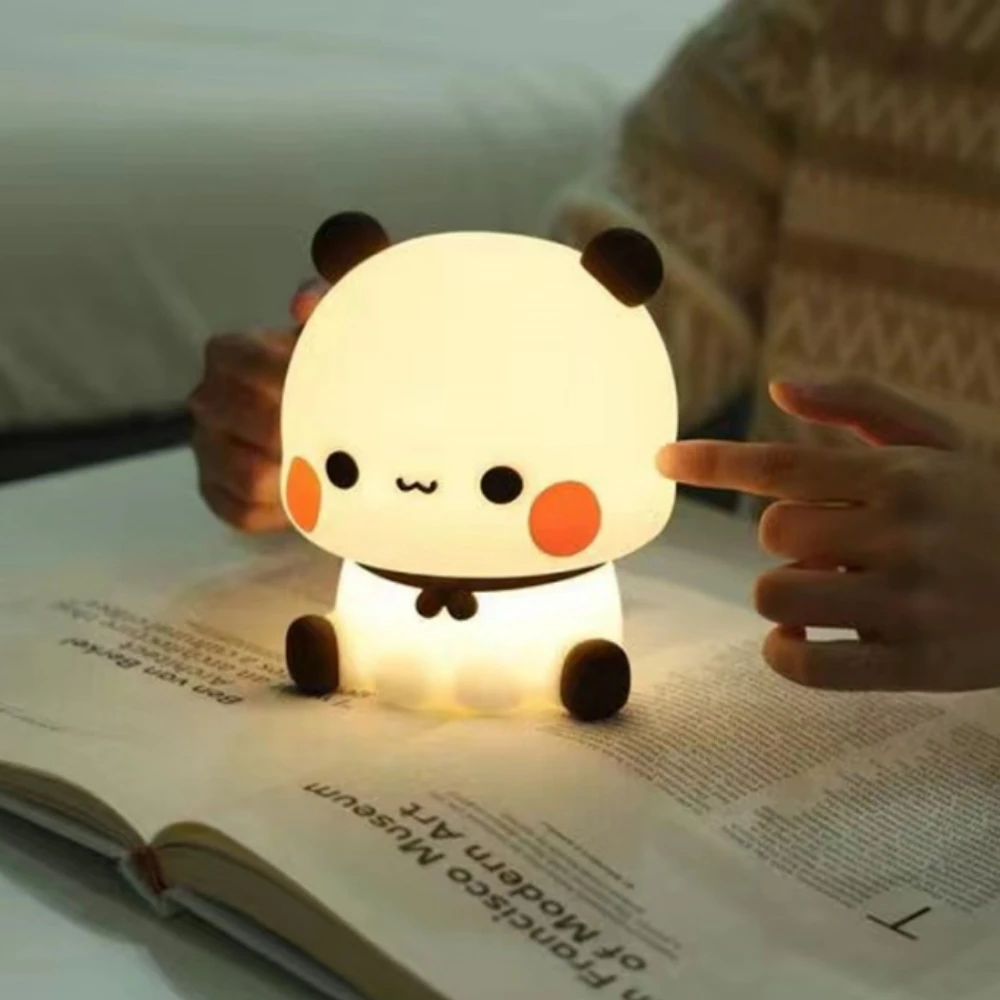 Bubu And Dudu Small Panda One Or Two Pat Light Night Light Baby Breastfeeding Eye Protection Silicone Table Lamp Companion Sl