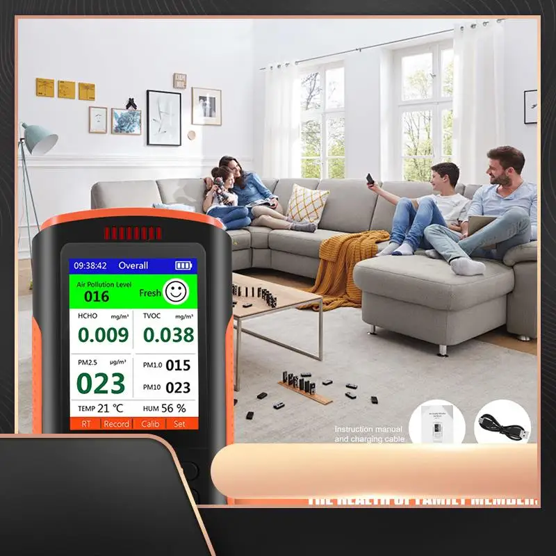 

Formaldehyde Detector Air Quality Monitor PM 2.5 Portable Display Air Pollution Meter Mini Dust Tester For Home Car
