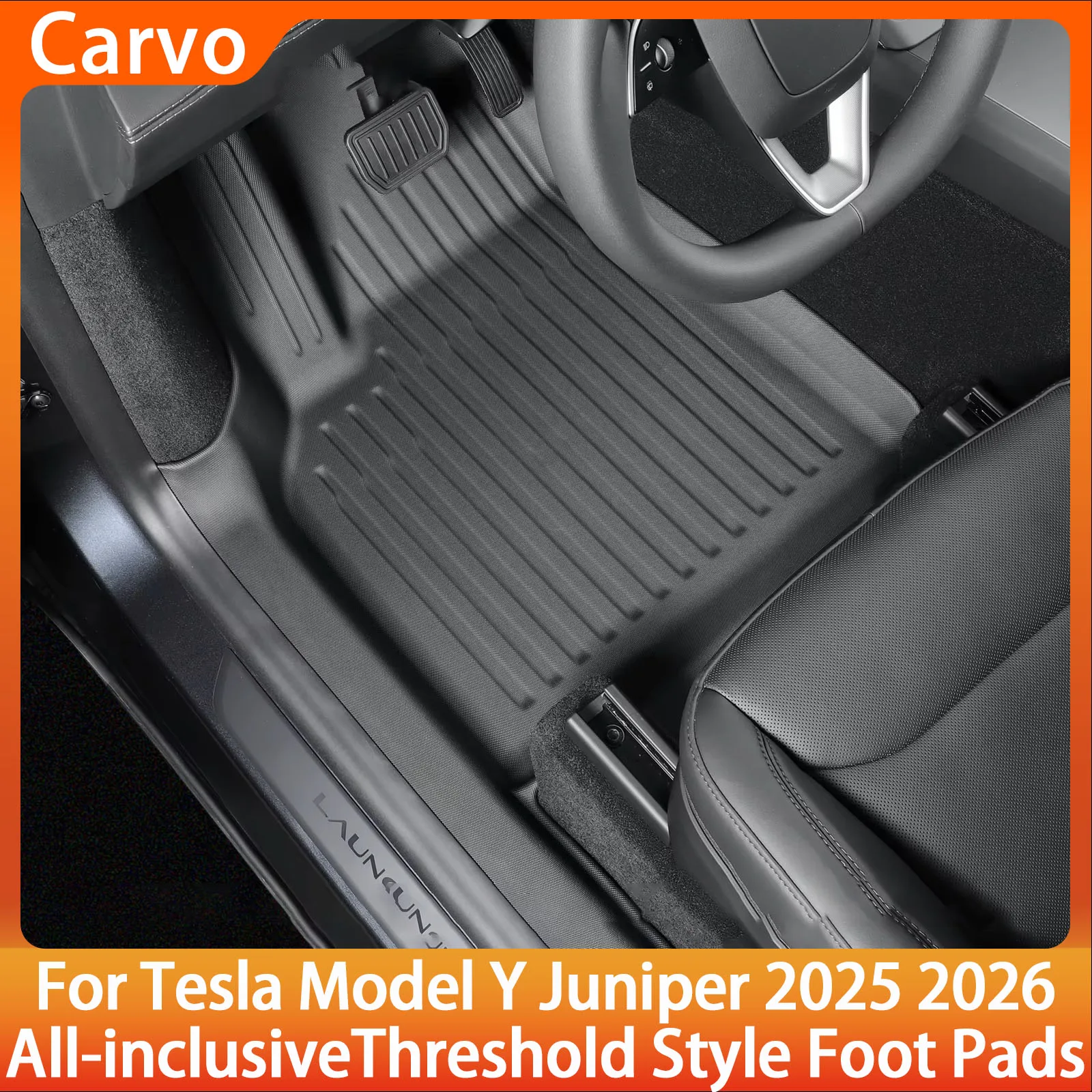 for Tesla Model Y Juniper/Launch 2025 Car Floor Mats All-inclusive Threshold Style Foot Pads Protective Pad Interior Accessories