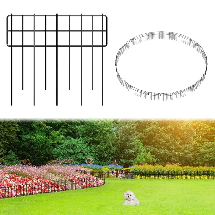 

Fence Panel, 12.9911.97 No Dig Fences Barrier, Small Garden Fence Animal Barrier, Garden Border Edging Fences, Square 26 Pcs Bla