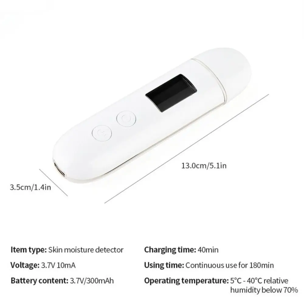 Analyseur de peau en plastique, affichage numérique LCD semblable à une stylo, analyseur de teneur en humidité, analyse du visage, outil de détection du visage Rechargeable