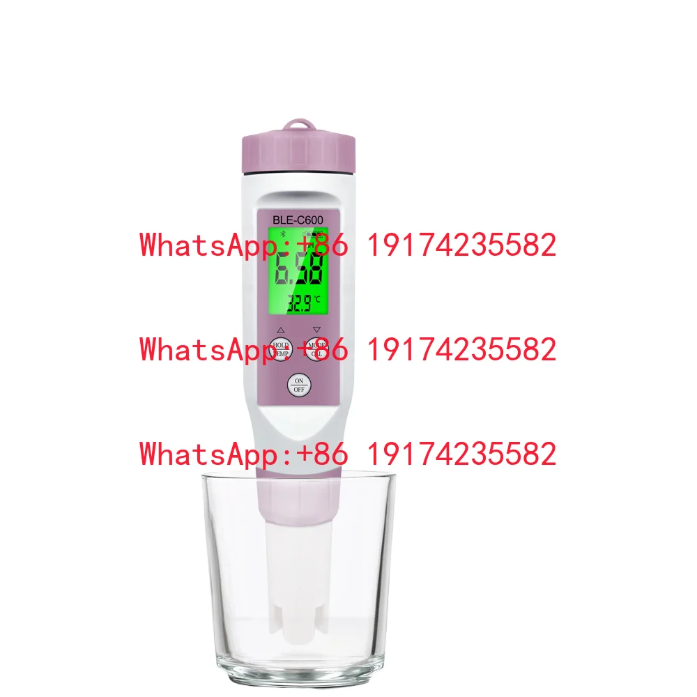 BLE-C600 Online Digital Smart Blue Tooth 7 In 1 PH TDS EC ORP Salinity S.G Temperature PH Meter By Mobile App