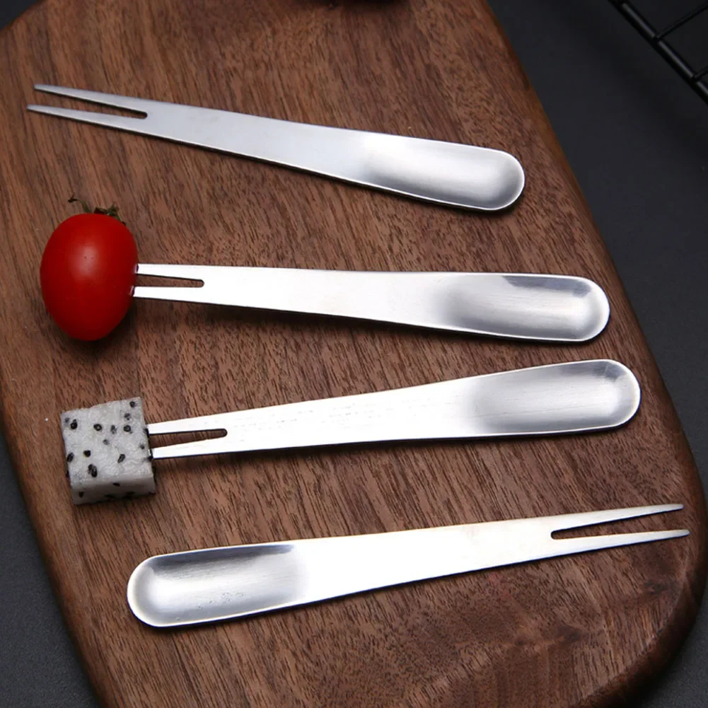 Fruit Fork Cake Fork Spoon Dessert Fruit Fork Fruit Cake Fork Spoon Multifunction Stainless Steel Brownies Cakes