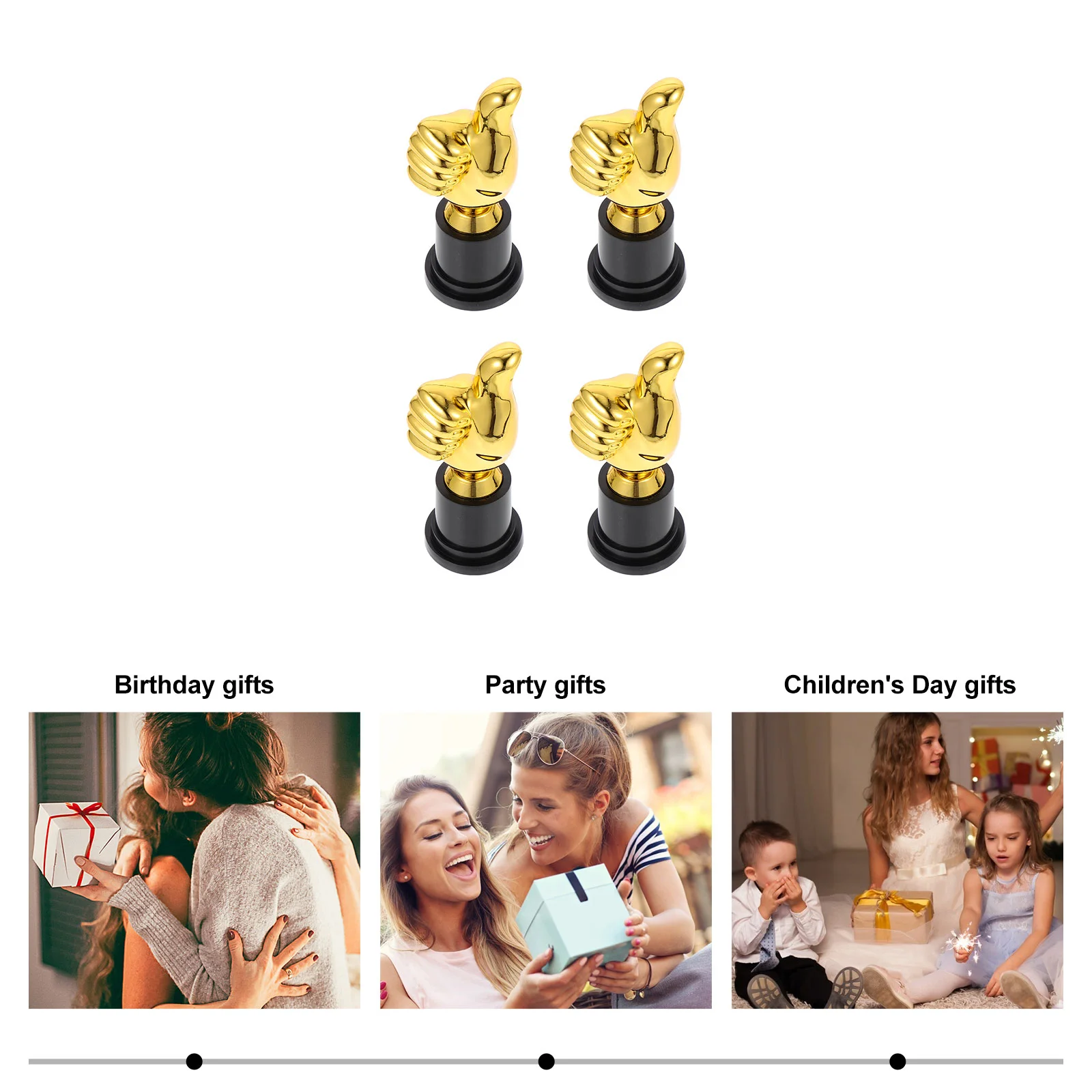 4 Pcs Kids Awesome Trophy Recognition Trophies Thumb Model Effort Awards and Plastic Encouragement Lightweight Commemorative