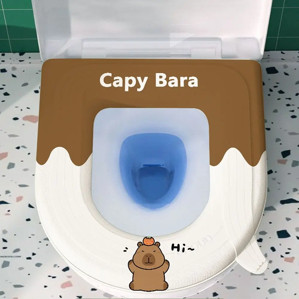 Funda protectora EVA para asiento de inodoro, tapete de anillo de WC grueso impermeable con tapa abatible, alfombrilla para inodoro con asa para las cuatro estaciones