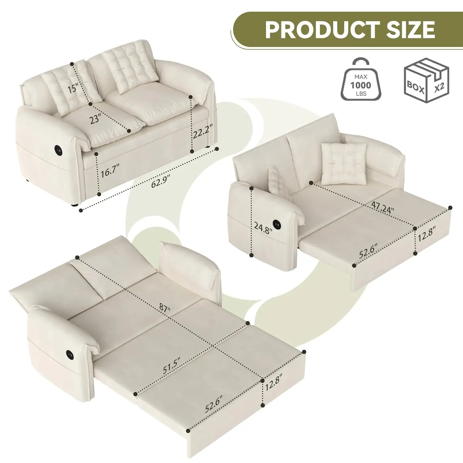 Thumbnail 2 - #50 Highest Rated Convertible Sofa Beds to Buy in 2026