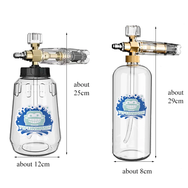 Car Wash Accessories Full transparent  Foam Cannon For High Pressure Washer Water Gun Snow Foam Lance With 1/4 Quick Connection