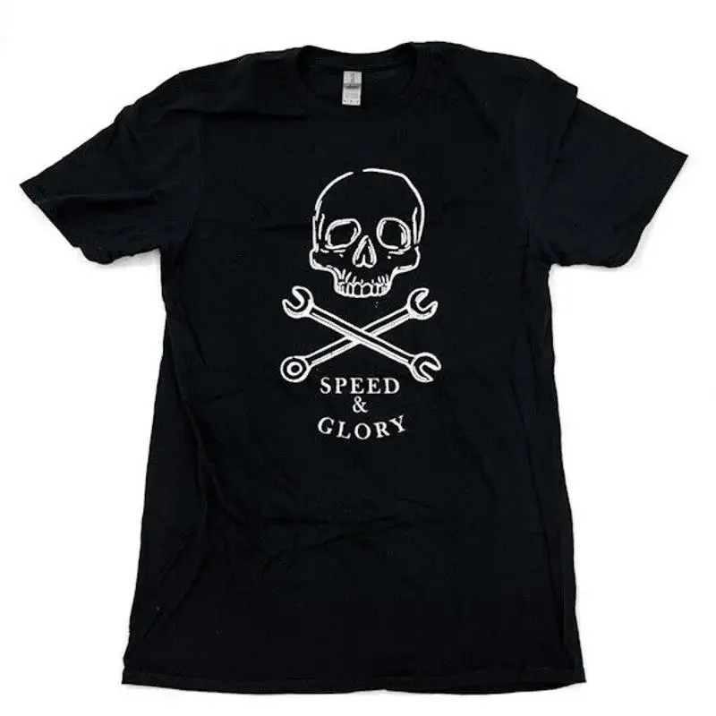 Black Speed Glory Skull Bones T Shirt w GoodSpeed Logo On Back