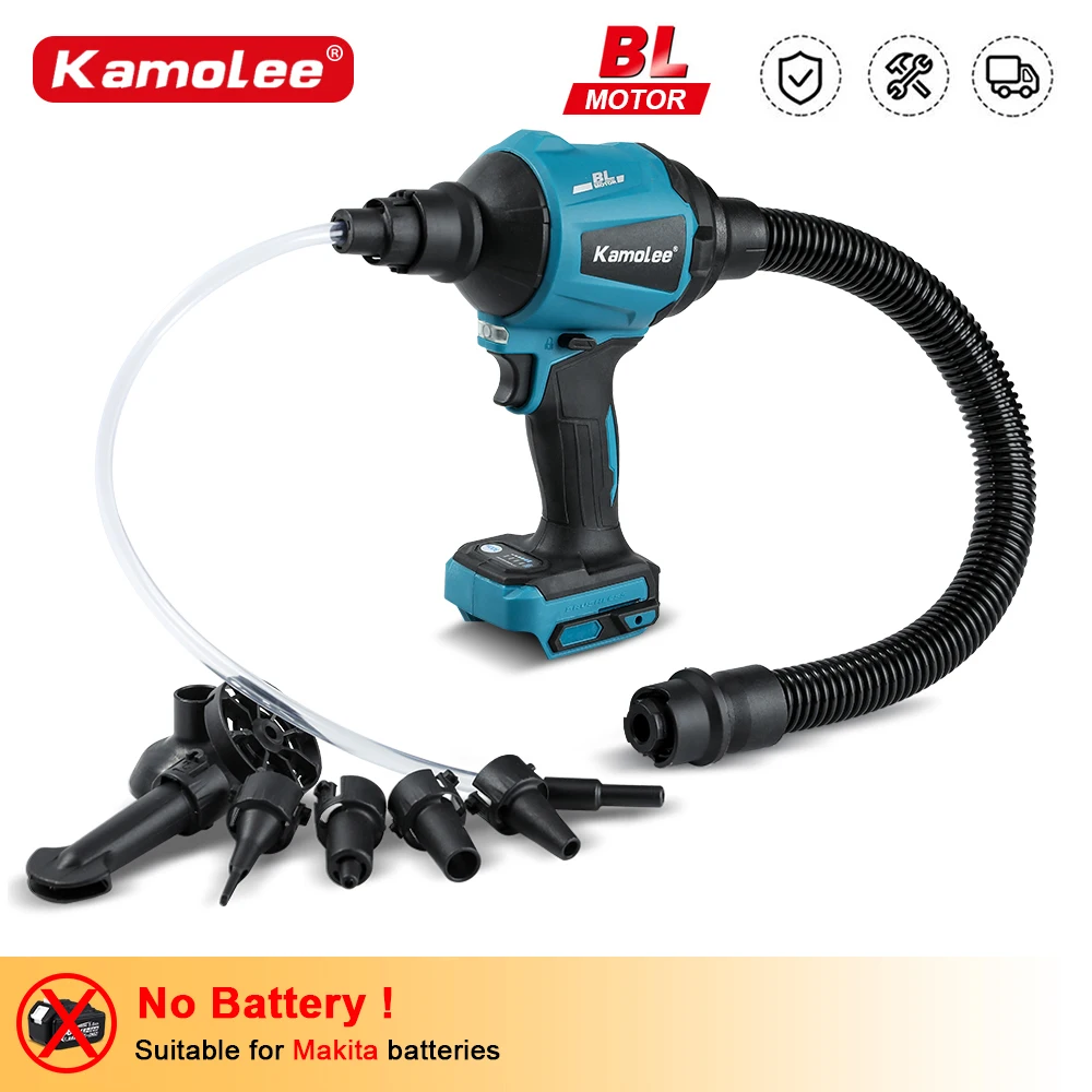 Kamolee 5in1 Multifunction Rechargeable Blower Cordless Dust Blower Inflator Vacuum  For Makita 18V Battery