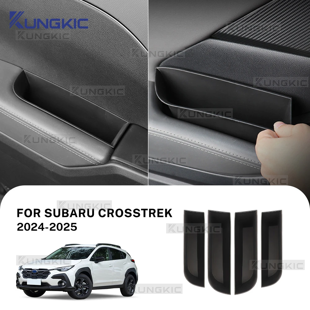 

KUNGKIC For Subaru Crosstrek 2024 2025 ABS Storage Box LHD RHD Car Side Doors Organizer Case Box Interior Accessories