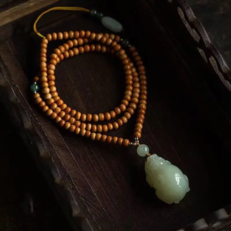 

UMQ Natural [Hetian Jade · Pixiu] Necklace, Pendant Jewelry, High-end Male and Female Couples' Lucky Jade Pendant Gift