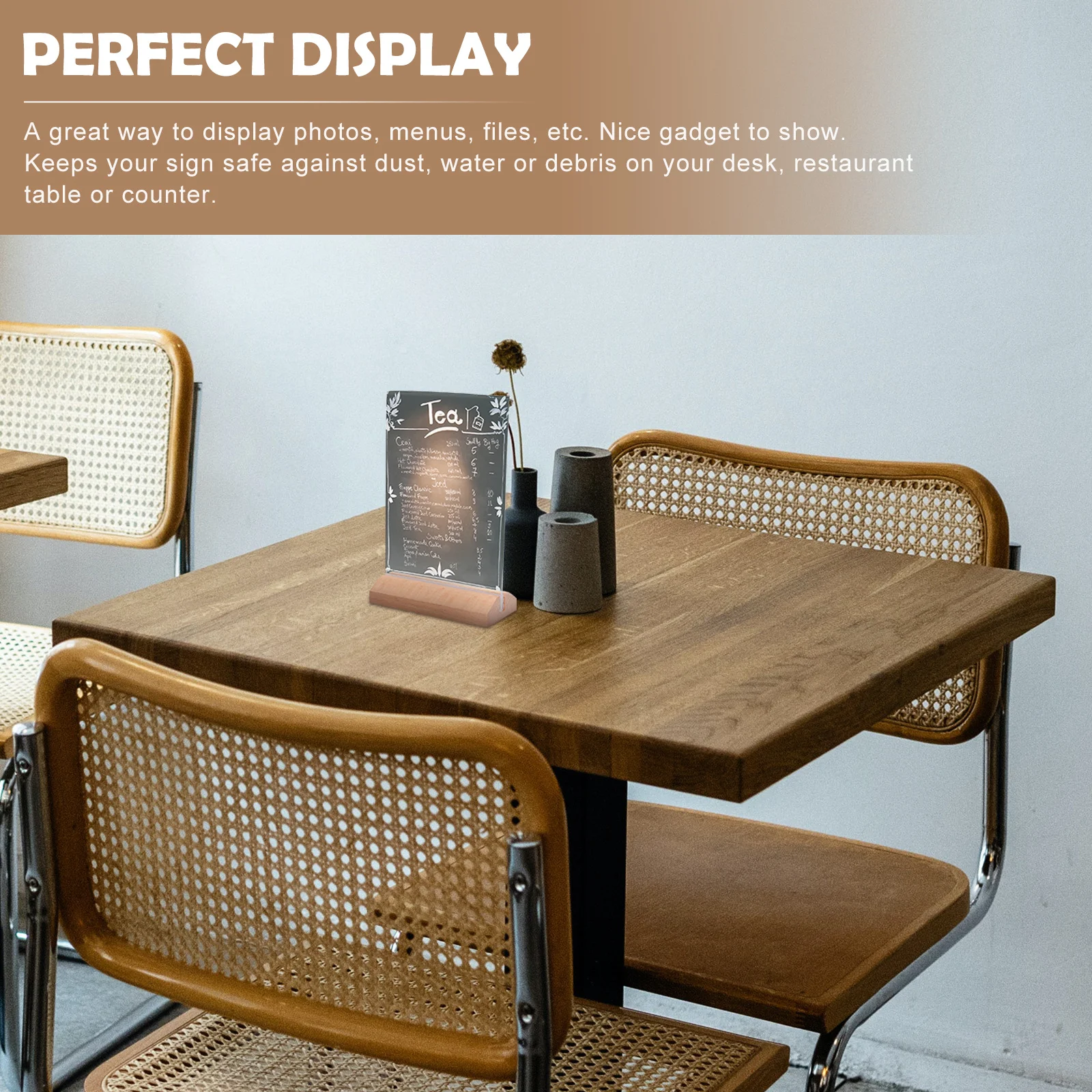 Menu Table Acrylic Sign Holder Restaurant Desk Display Stand Price Label Holder Advertisement Paper Stand Desktop Note Clamp