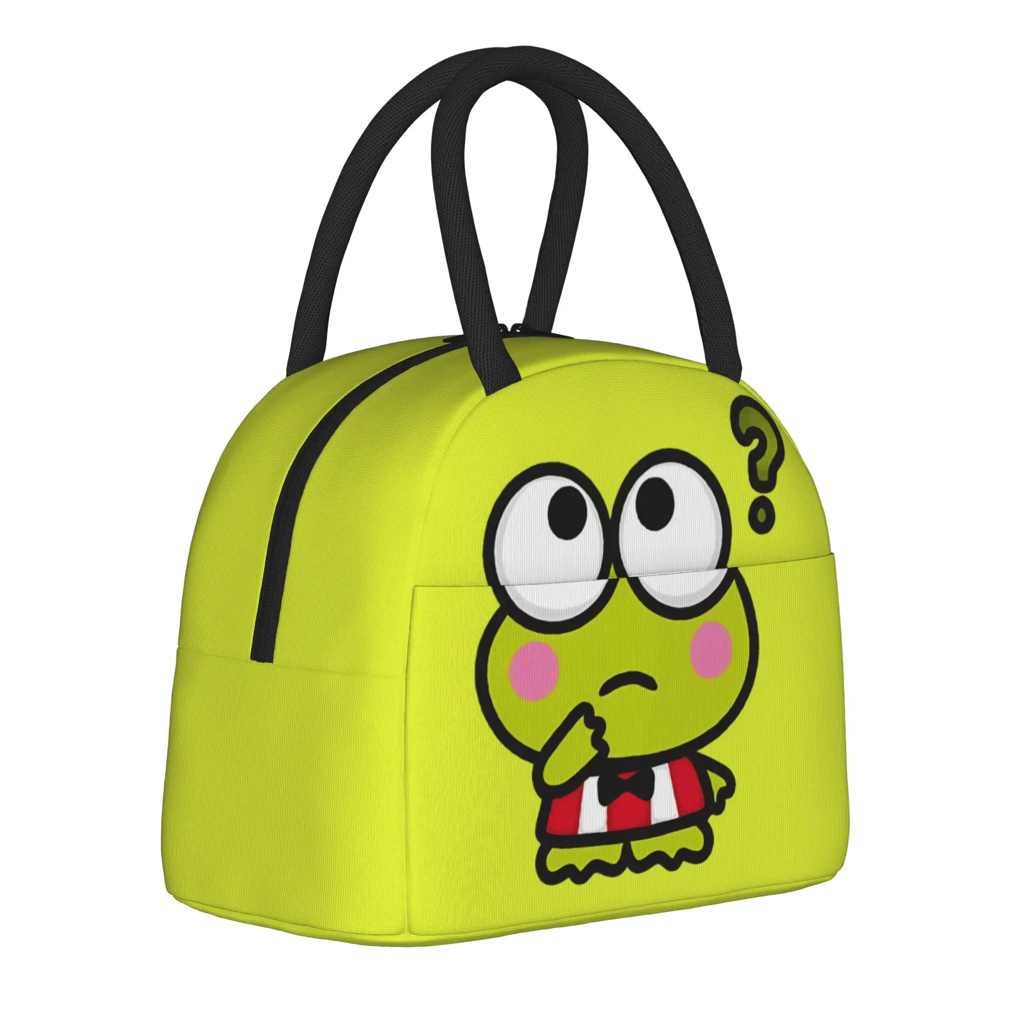 

Why Is Keroppi So Confused Insulated Lunch Bags Thermal Bag Reusable,Lunch Container Tote Lunch Box Food Bag Beach Picnic