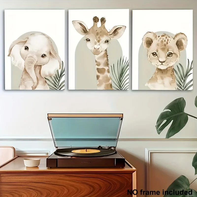 3 قطع، لوحة قماشية بدون إطار ثنائية الأبعاد، مجموعة ديكور غرفة المعيشة مكونة من ثلاث قطع، ديكور الغرفة 3 قطع من البوليستر بدون إطار، Mo #4