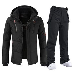 Men's Mountain Ski Down Jacket Pants Windproof Snow Costume Outdoor Sports Snowboard Clothing Winter Warm Ski Suit Male Overalls