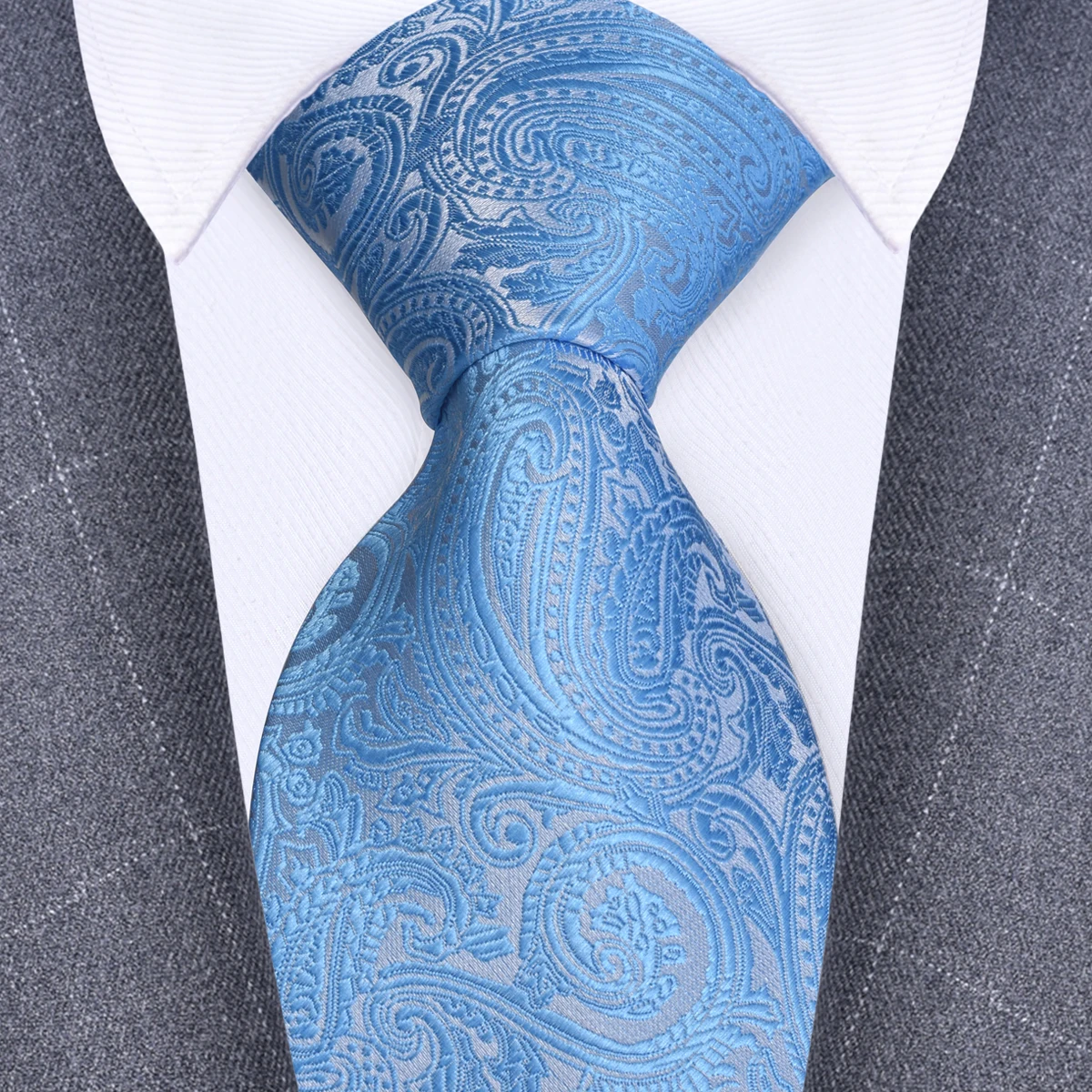 

RBOCOTT New Classic Silk Paisley Tie 8cm Pattern Necktie Men's Red Blue Black Office Wedding Party Gift Tie Accessories