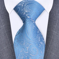 RBOCOTT New Classic Silk Paisley Tie 8cm Pattern Necktie Men's Red Blue Black Office Wedding Party Gift Tie Accessories