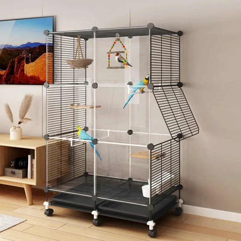 Nido periquitos jaulas para pájaros palomas patio de juegos loro caja canaria al aire libre conejillo de indias jaulas para pájaros avario Oiseaux decoración del hogar HJ56T