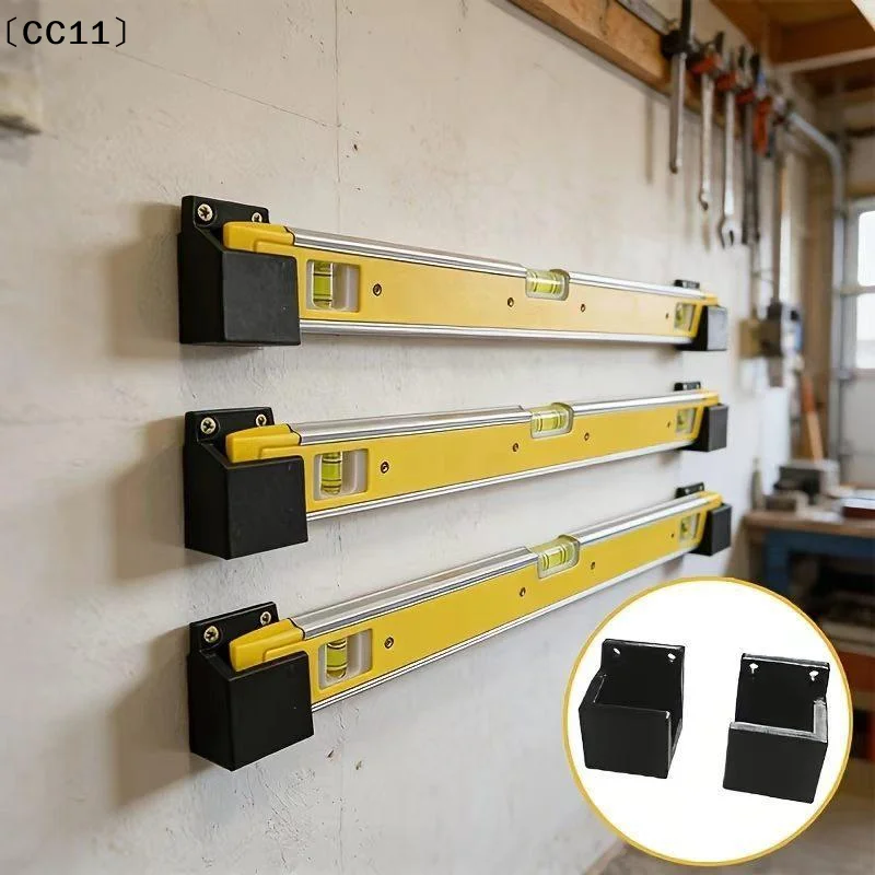 2Pcs Universal Wall-Mounted Level Bracket Plastic Level Holder For Workshop Garage Home For Furniture Assembly〔CC11〕