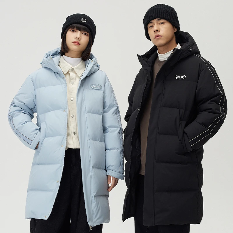 

2025 Unisex Mid-Length Hooded Down Jacket Outdoor Loose Fit Casual Thickened Warm Plus Size Streetwear Parka