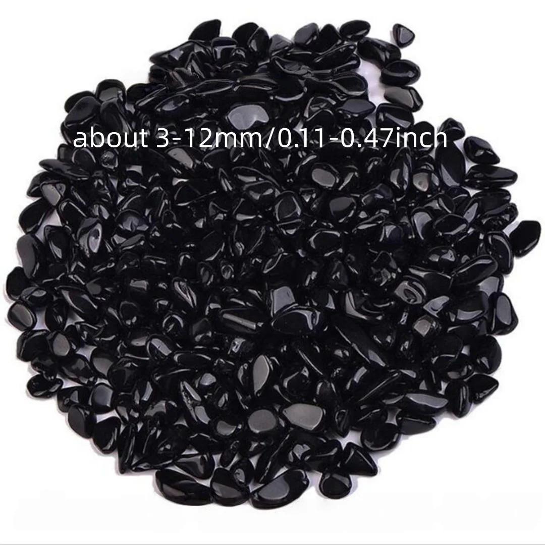 3-12mm Natürliche Schwarze Obsidian-Halbpolierte Edelsteinsplitter, Zerkleinerte Minikristalle, Ungebohrte Kristallsplitter, Schwarze Obsidian-Splitter – Detail 2