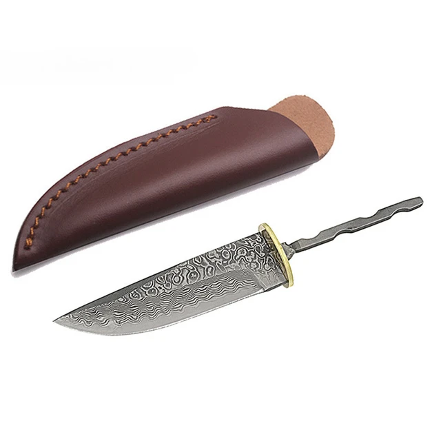 Duży Damascus Steel gospodarstwa domowego ostrze stałe nóż kęsy DIY półprodukty blanks Outdoor Camping Utility z blachy miedzianej