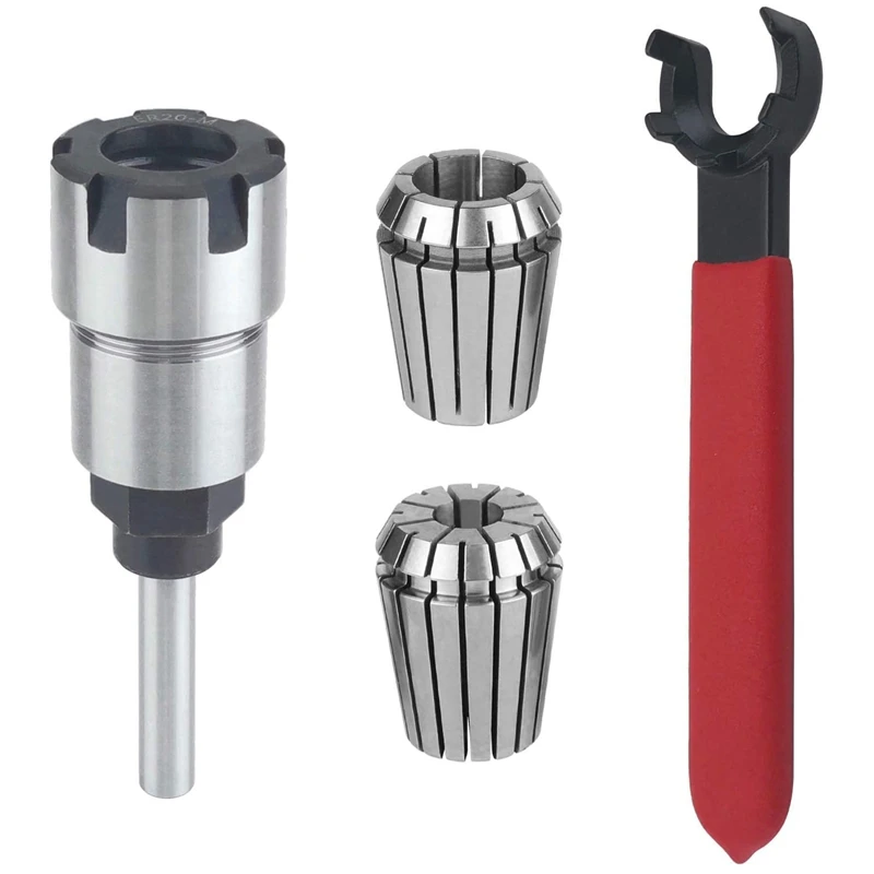 Shank Router Bit Colle Collet Extension Chuck Converter Adapter,Convert 1/2,1/4-Inch Shank Bit with ER20 Spring Collet CNIM Hot