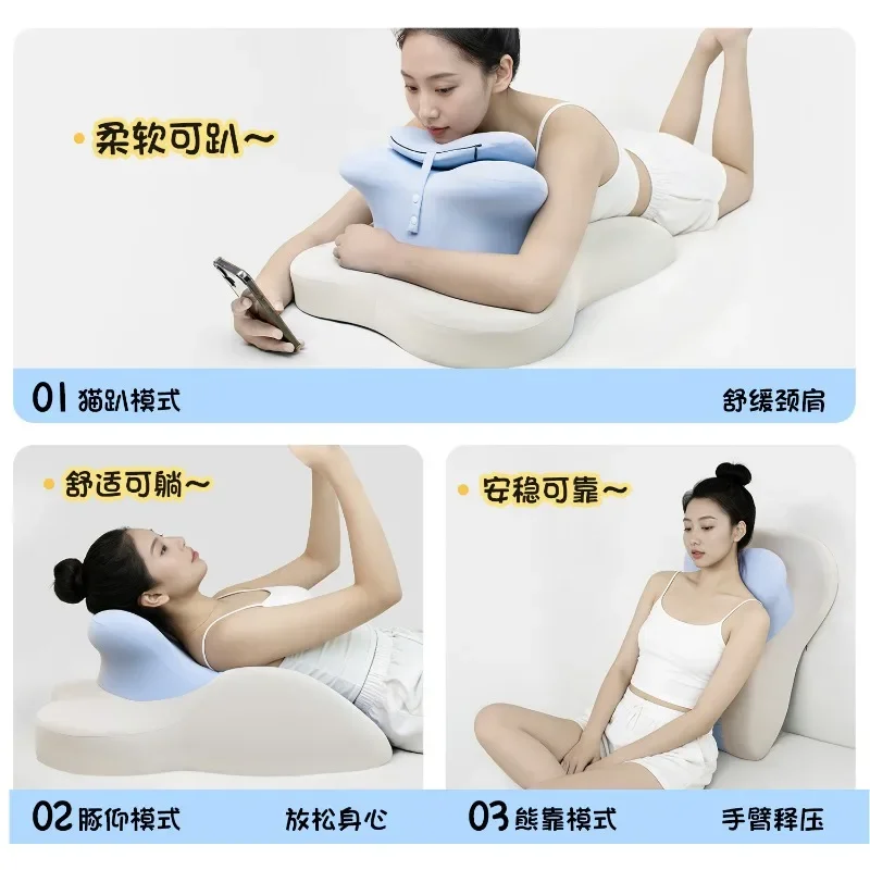 Breathable pillow in bed Adult prone lunch break artifact Lying at home, special pillow for reading drama.