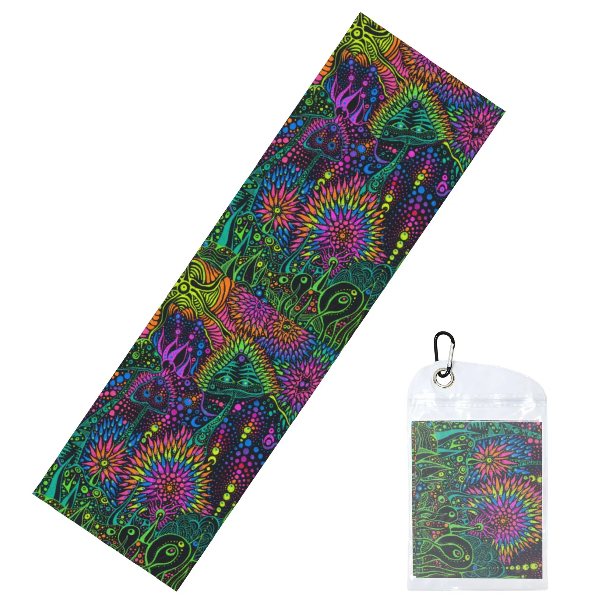 Cold Exercise Towel Magic Mushroom Moonrise Trippy Psychedelic Neon Pastel Goth Beach Towel Refreshing Sports Scarf Face Towels