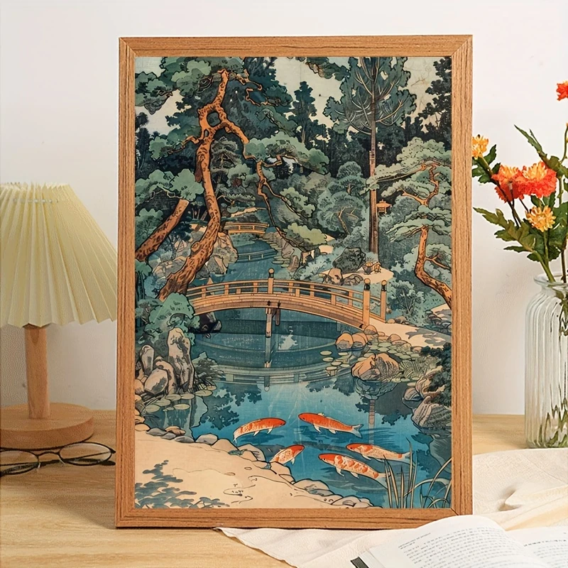 

Pond Carp Fish Scenery 500/1000/1200/2000 PCS Jigsaw Puzzles Family Activity Games DIY Puzzle for Room Home Decor Gift Frameless