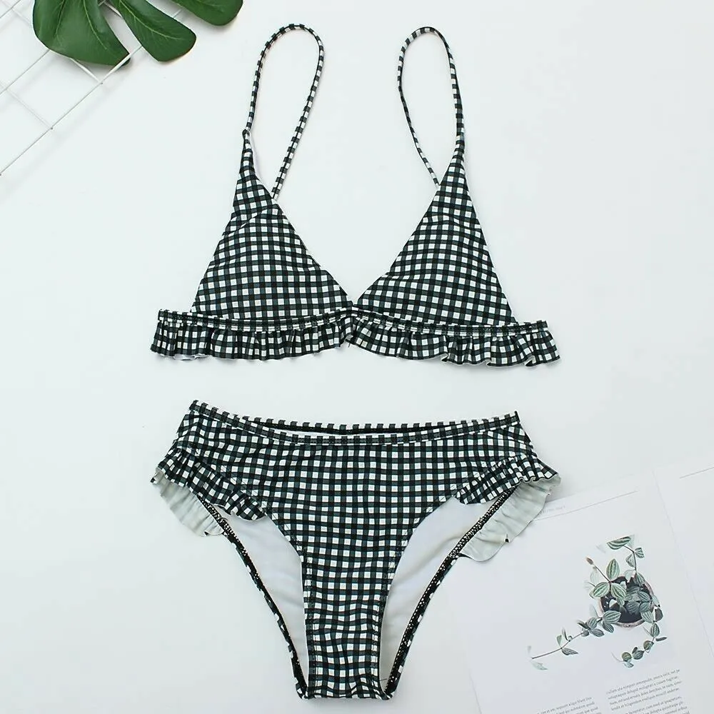 Bikini baju renang pinggang tinggi Set Bikini Thong seksi pakaian renang wanita motif Zebra pakaian renang Brasil 2024 Biquini baru pakaian renang wanita