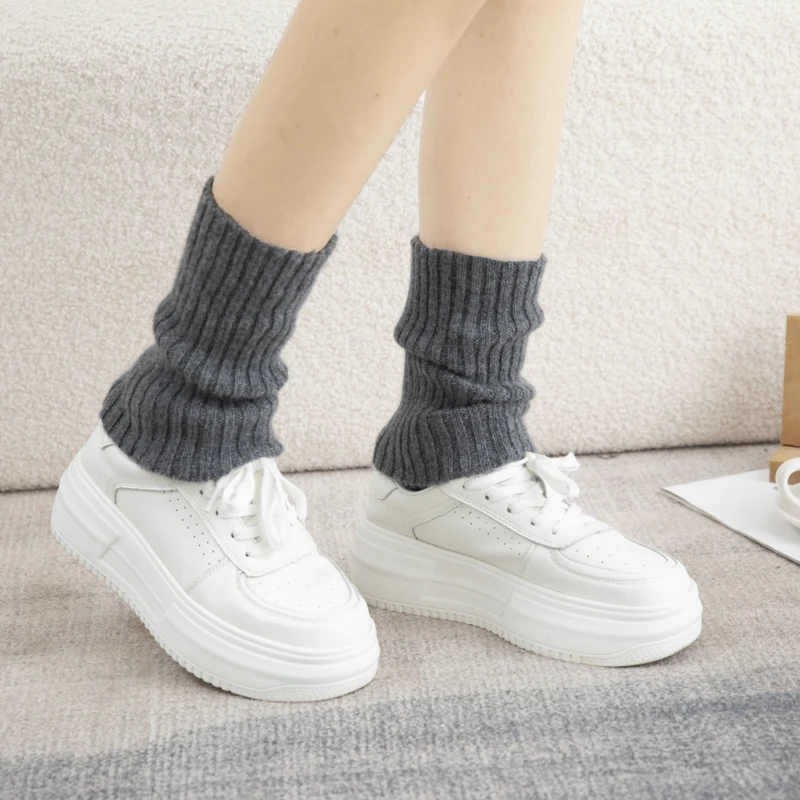 Protège-jambes moulés de première ligne pour femmes, protège-chevilles tricotés en pur cachemire, accessoires de mode chauds et confortables pour l'automne et l'hiver