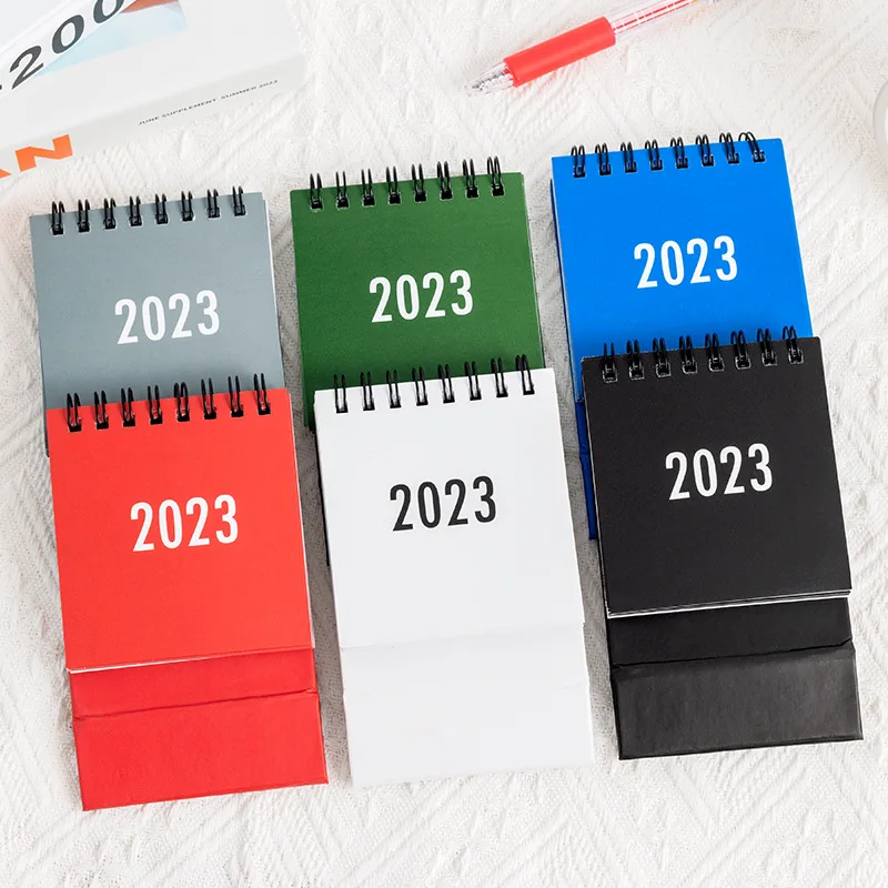 1PCS Morandi Solid Color Standing Calendar 2022-2023 Simple Aesthetic Desk Calendar Daily Table Planner Yearly Agenda Organizer