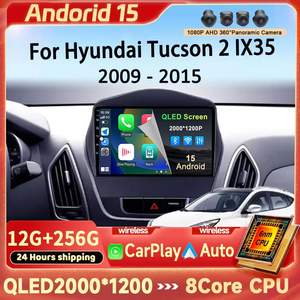 

9-дюймовая мультимедийная система для Hyundai Tucson IX35 2009-2015, 8-ядерный процессор, 4G Wi-Fi, Android 15, автомобильный мультимедийный проигрыватель, навигация GPS