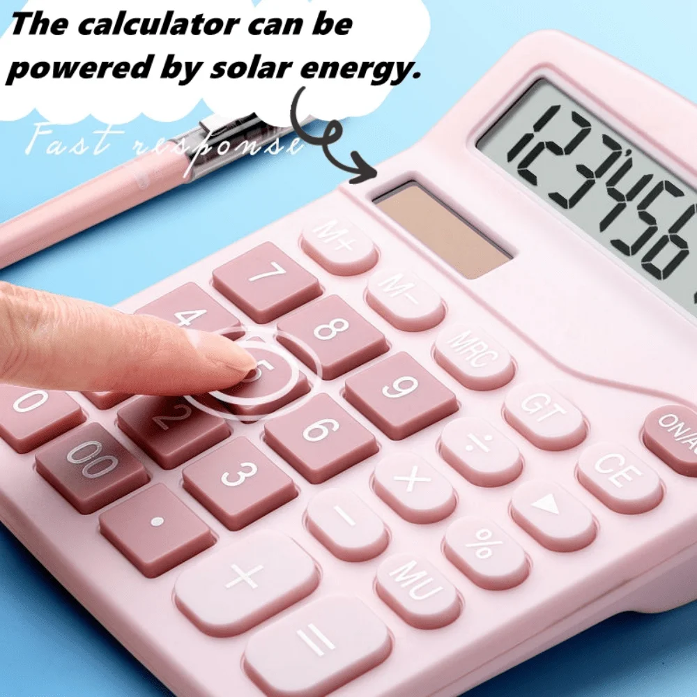 1Pcs Solar Scientific Calculator Desktop Financial Office Computer Calculators Large Display Office Calculators Cute Calculator