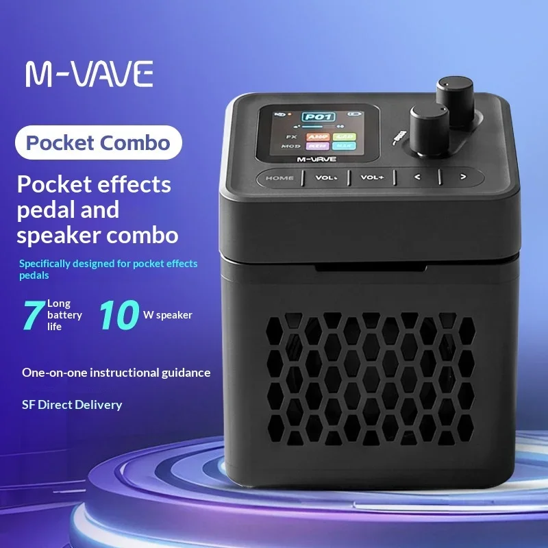 M-VAVE Pocket Combo Guitar Effect & Amp Set Portable Mini Guitar Speaker CAB Pocket Combo Electric Guitar Effects Pedal