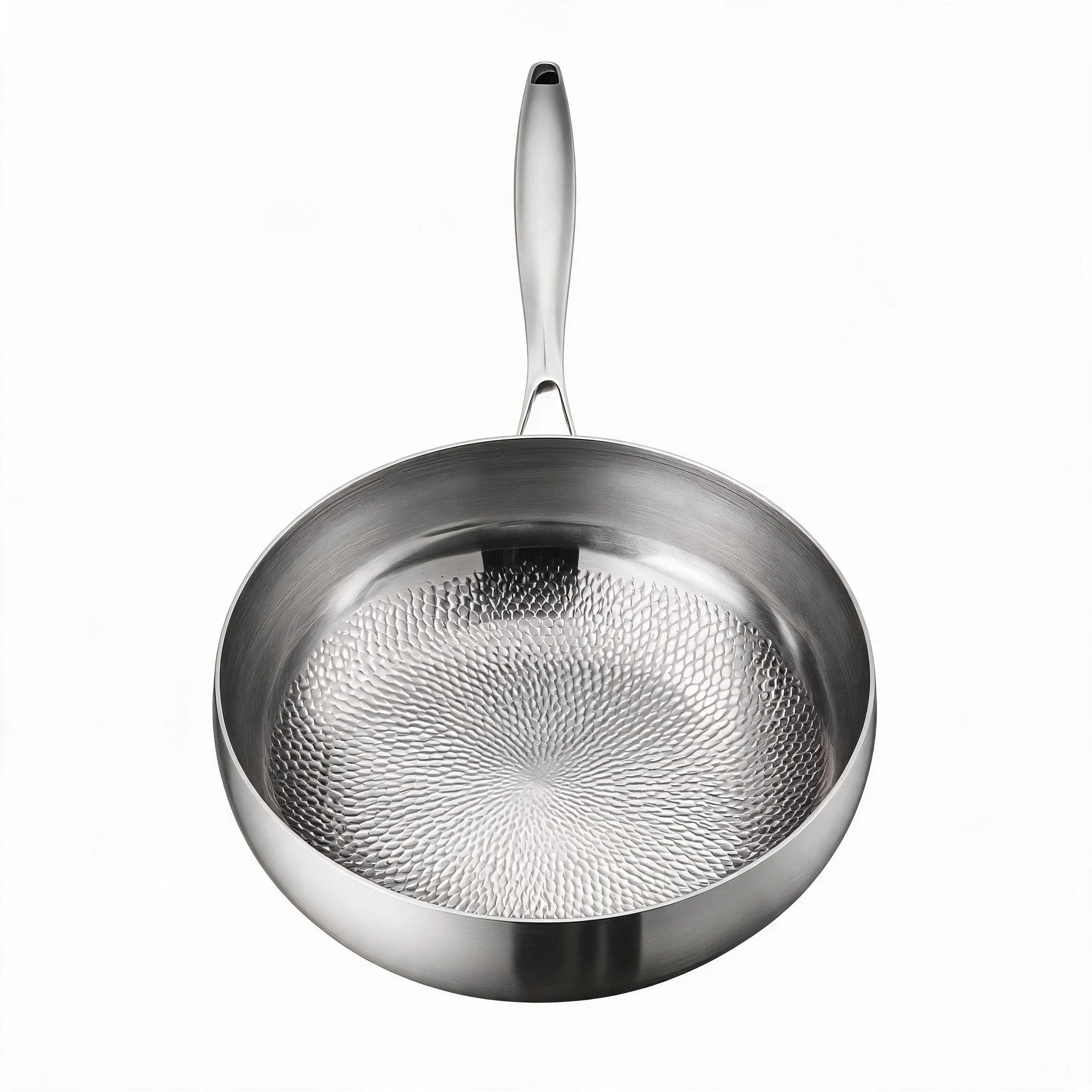 Big Belly Hammered Wok Pan Optimized for Stir Fry and One Pot Meals with Smooth Interior and Stable Base Design