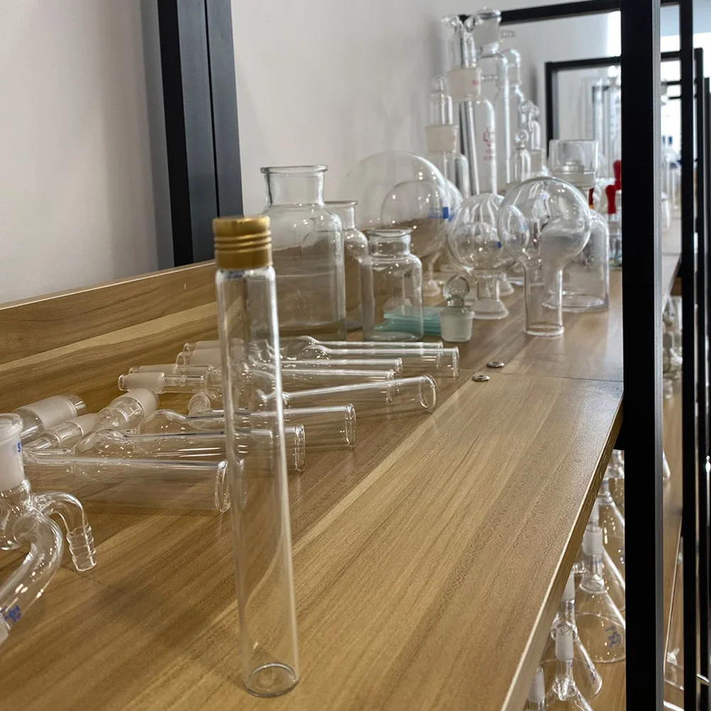 

20Pcs Screw Cap Test Tubes Glass Round Bottom Vials for Sample Storage Centrifuge and Tissue Culture