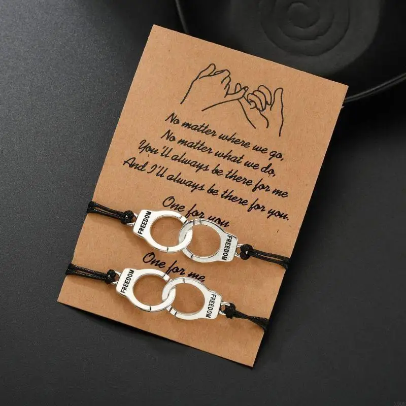 Handmade 2x cho các sĩ quan cảnh sát còng tay vòng tay tự do người yêu thời trang bracel