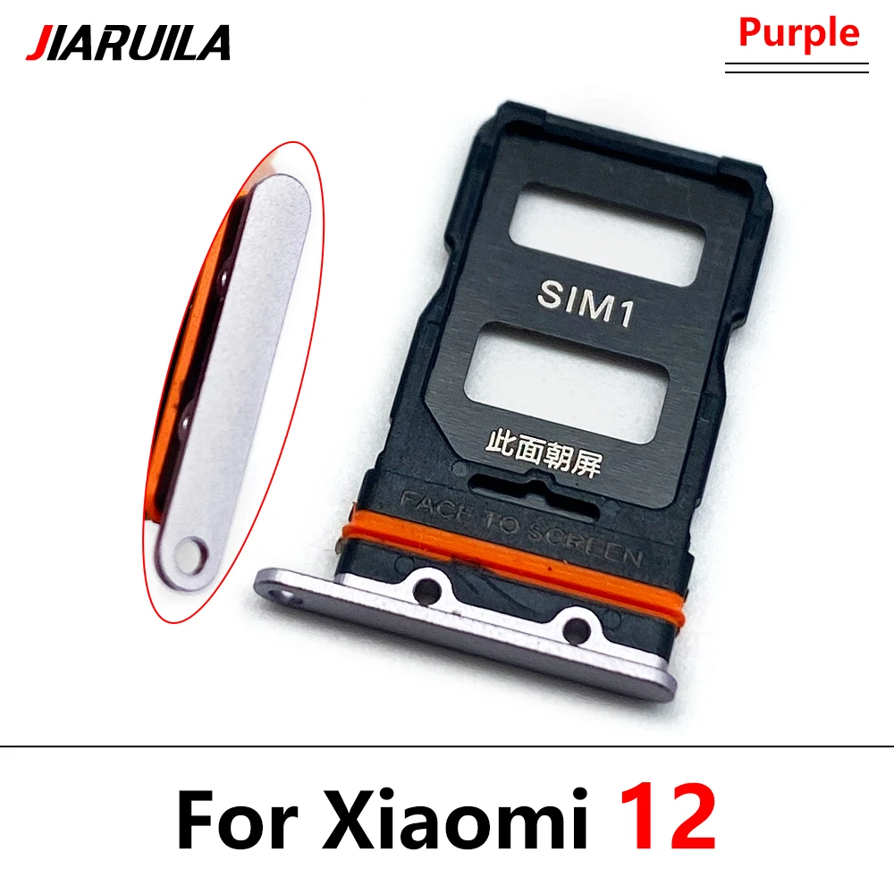 For Xiaomi 12 Card Tray Holder SIM For Xiaomi Mi 12 Micro SIM Card Slot Adapter With Pin Smartphone Replacement Parts